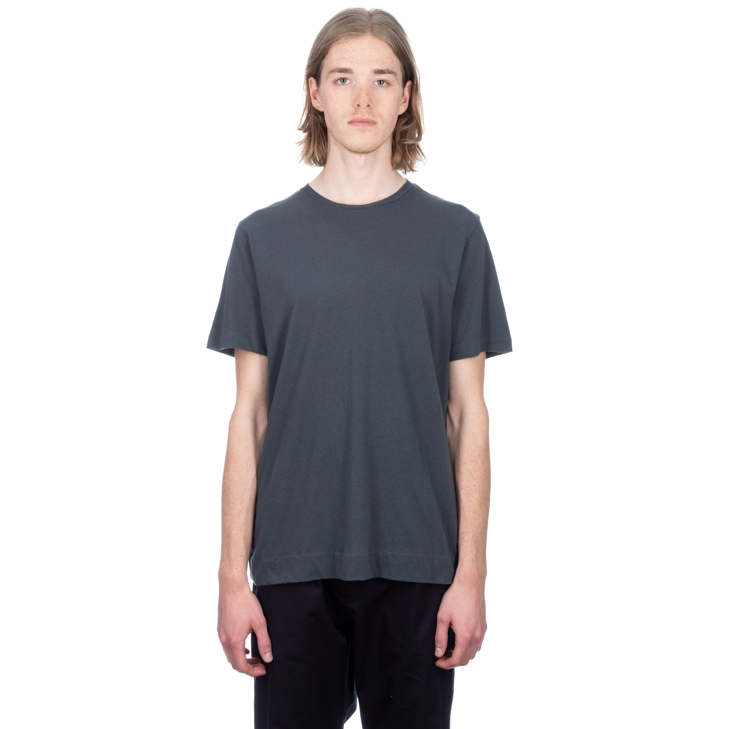 MHL by Margaret Howell Basic T-Shirt (Cotton Linen Jersey Charcoal ...