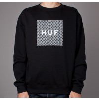HUF Retro Box Logo Crew Neck Sweatshirt (Black) - Consortium.